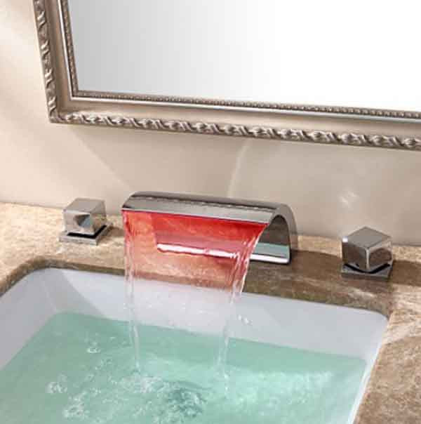 Chrome Finish Waterfall Bathroom Basin Sink Faucet