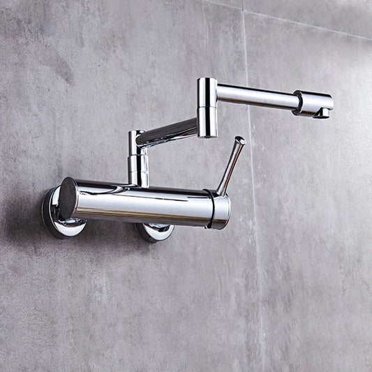 Foldable & Rotating Wall Mount Dual Hole Kitchen Sink Cold Hot Faucet