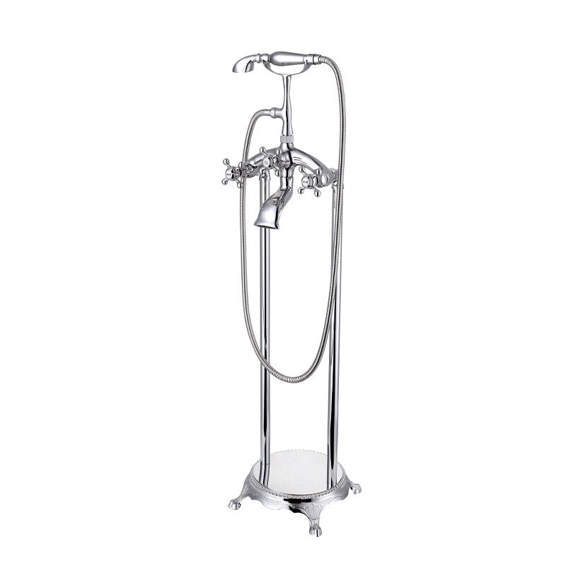 Freestanding Bathtub Hot and Cold Faucet Set with Telephone Handshower