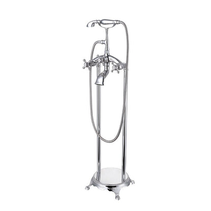 Freestanding Bathtub Hot and Cold Faucet Set with Telephone Handshower