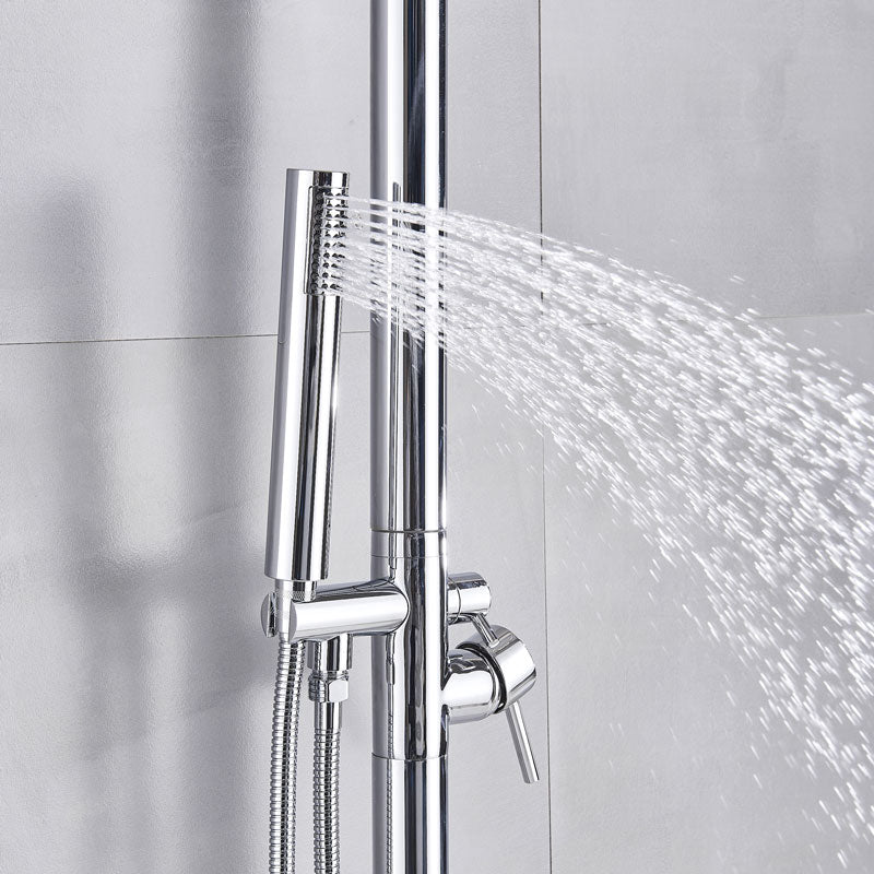 New Juno Exposed Outdoor Shower Head with Handheld Shower