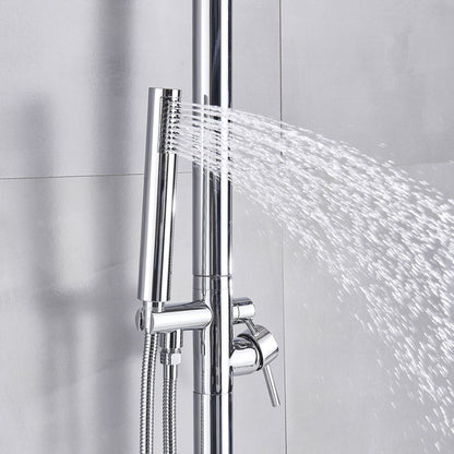 New Juno Exposed Outdoor Shower Head with Handheld Shower