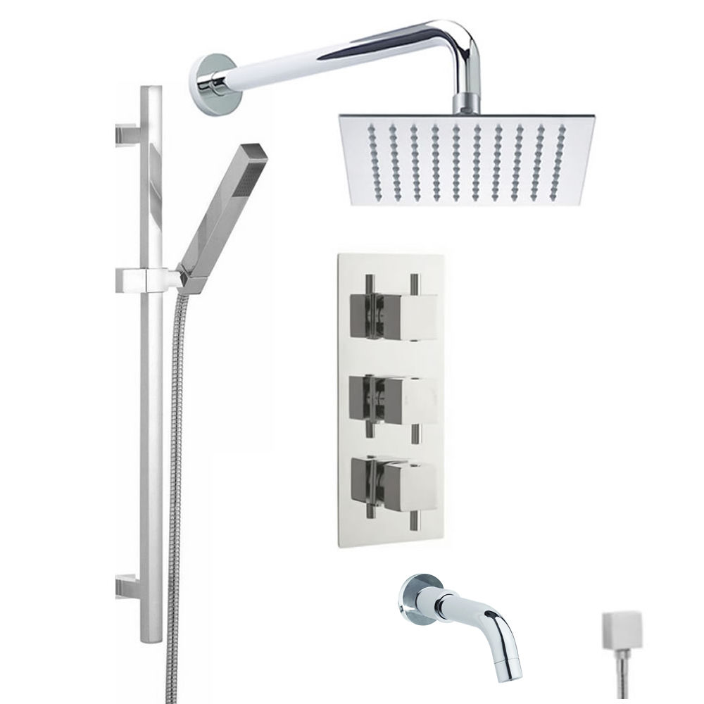 8", 10", 12", 16", 20", 24" Square Rain Shower System Set in Rain Shower Head