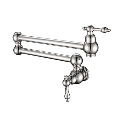 360 Foldable Brass Wall Mount Single Handle Kitchen Sink Cold & Hot Faucet