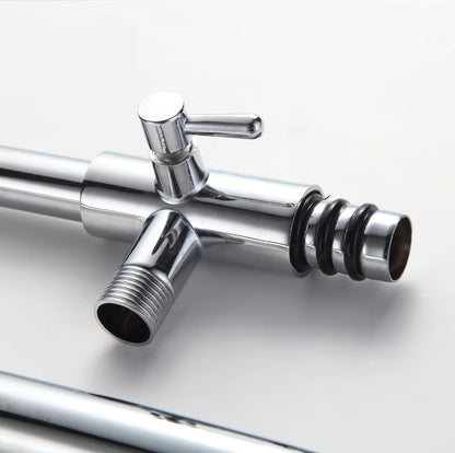 Juno Modern White & Chrome Adjustable Shower Bar with Single Handle 3 Way Shower Mixer Faucet Set