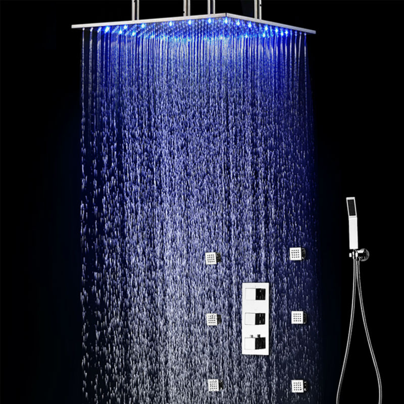 Juno Marseille 24LED Rain Shower Head Thermostatic Shower