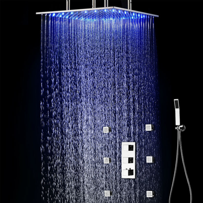 Juno Marseille 24LED Rain Shower Head Thermostatic Shower