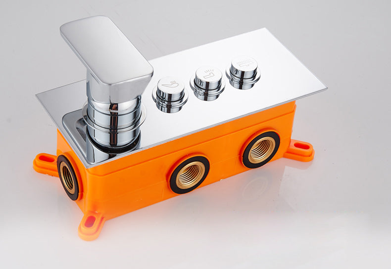 Juno Featured Waterfall & Rainfall Shower Head With Thermostatic Mixer Valve & Handheld Shower