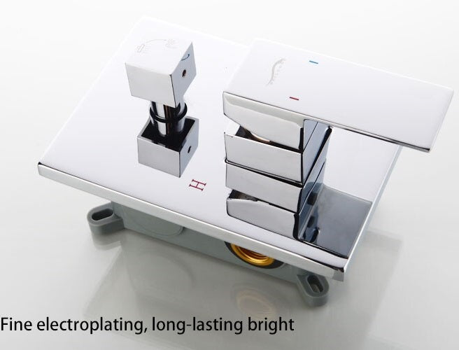 Juno Chrome Shower Head Set 8/10/12" Rainfall Shower Head Cold and Hot Mixer Tap