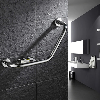 Juno Chrome Safety Bar Handrail Wall Mount Bathroom Bathtub Support Bars With Soap Dish