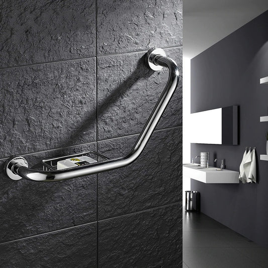 Juno Chrome Safety Bar Handrail Wall Mount Bathroom Bathtub Support Bars With Soap Dish