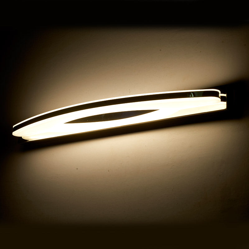 Juno Bathroom Mirror Lights Semi Circle Stainless Steel Chrome Wall Lamp Mirror Sconce