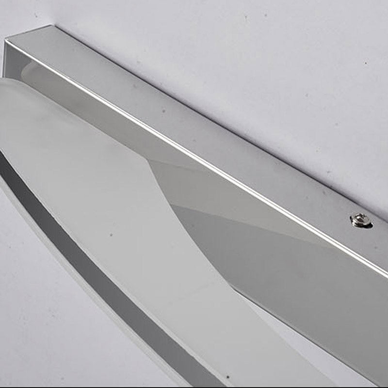 Juno Bathroom Mirror Lights Semi Circle Stainless Steel Chrome Wall Lamp Mirror Sconce