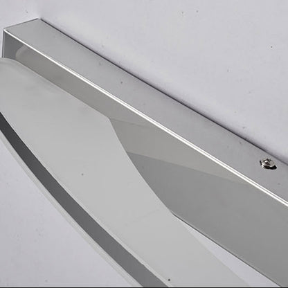 Juno Bathroom Mirror Lights Semi Circle Stainless Steel Chrome Wall Lamp Mirror Sconce