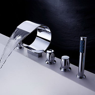 waterfall roman bathtub faucet with hand held shower