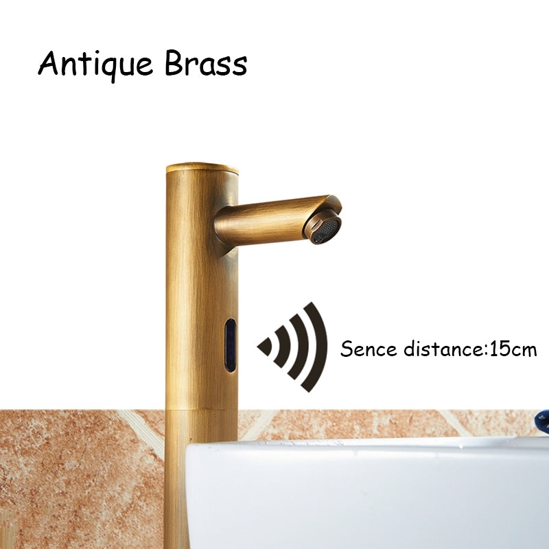 Classic Antique Brass Automatic Sensor Bathroom Faucet