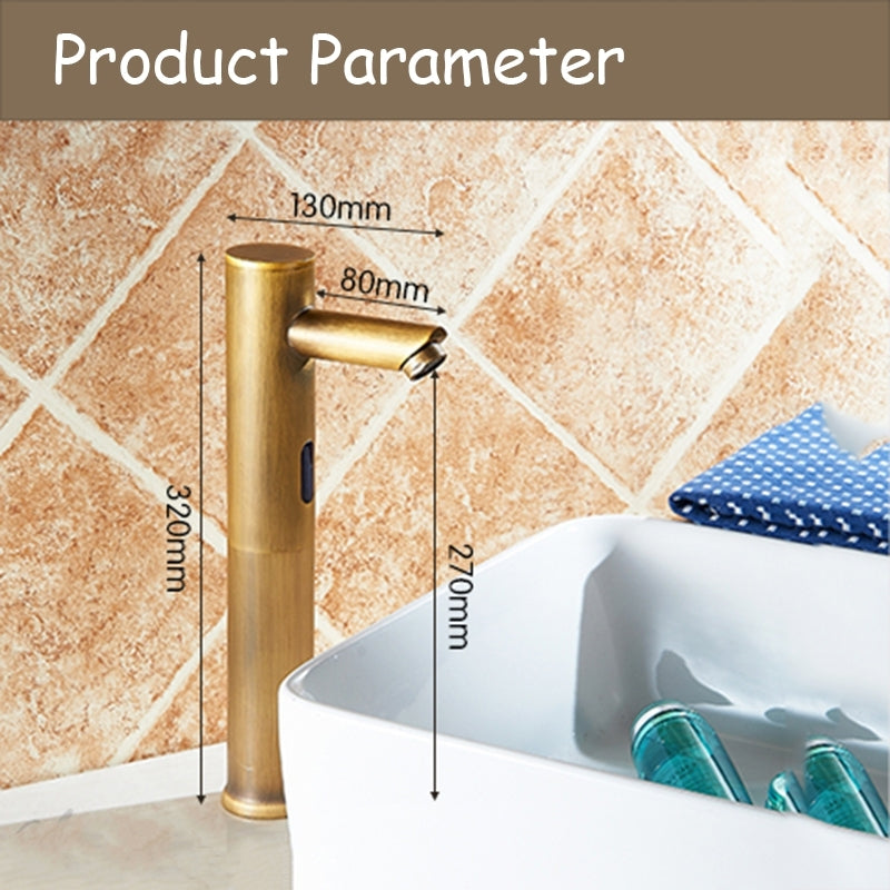 Classic Antique Brass Automatic Sensor Bathroom Faucet