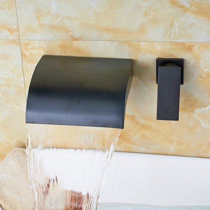 Classic Black Wall Mounted Single Handle Oil-Rubbed Bronze Faucet