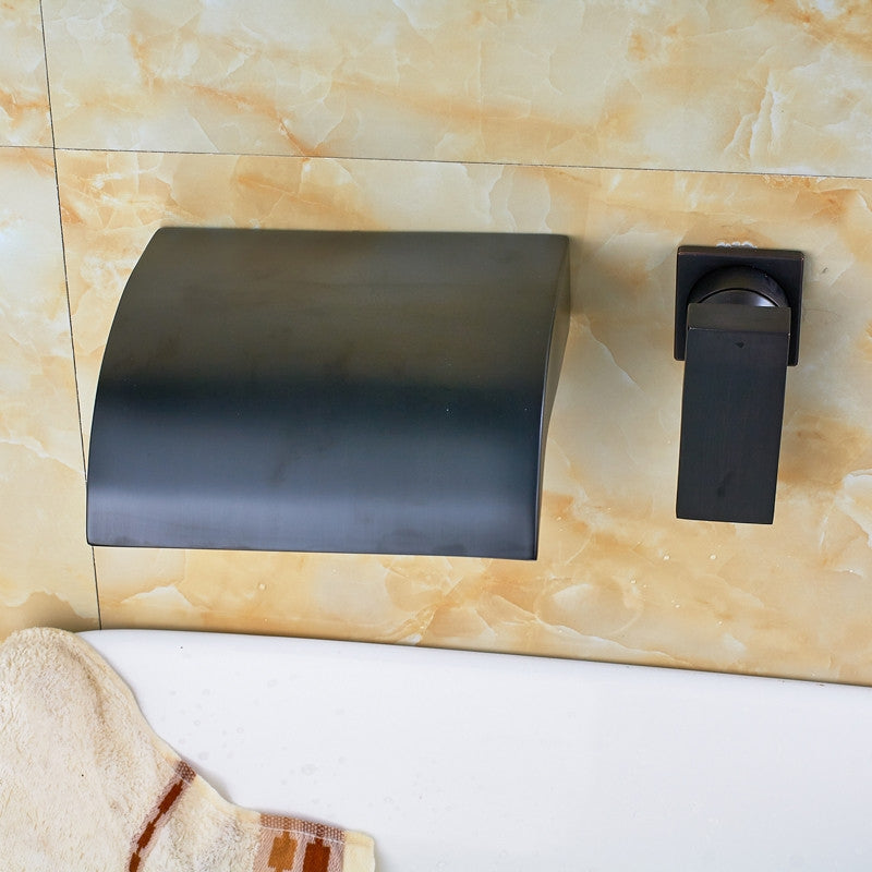 Classic Black Wall Mounted Single Handle Oil-Rubbed Bronze Faucet