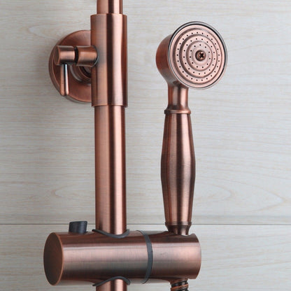 Classic Round Rose Gold Wall Mount Single Handle Shower with Hand Held Shower 