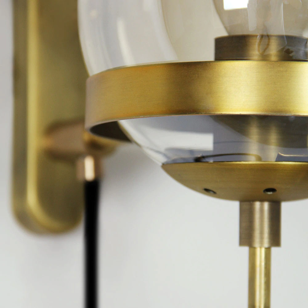 Juno Rustic Bathroom lights Round Glass Wall Light Fixture