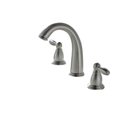 Double Handle Chrome Finish Widespread Bathroom Sink Faucet