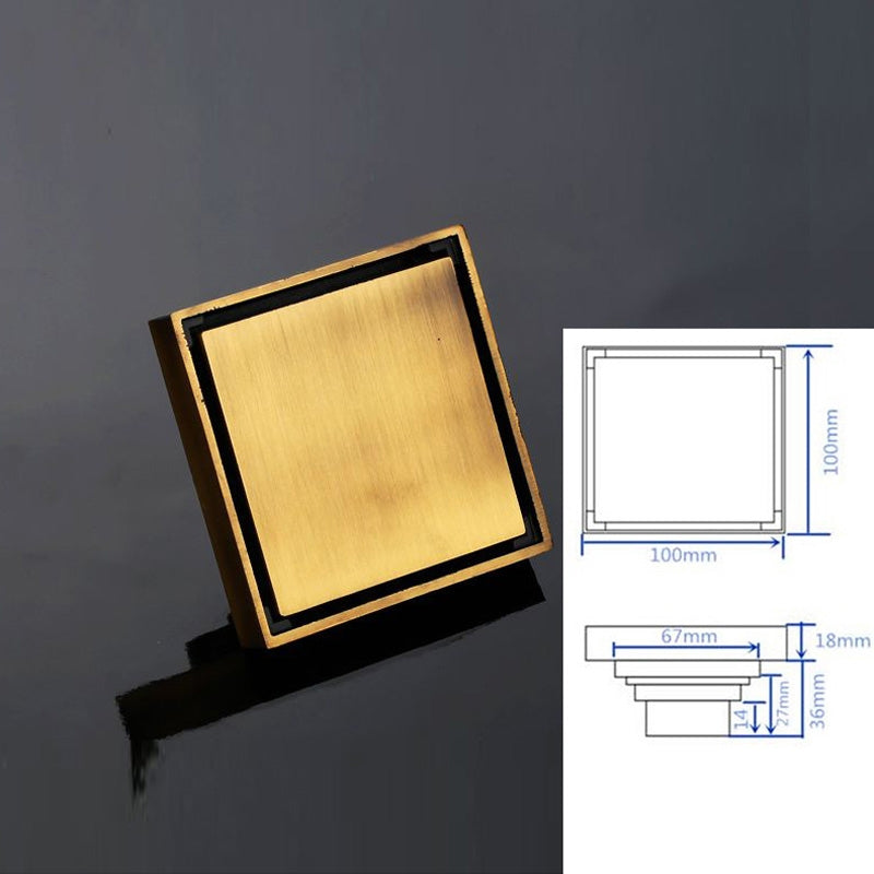 Colander Style Antique Brass Square 4” Bathroom Drain System