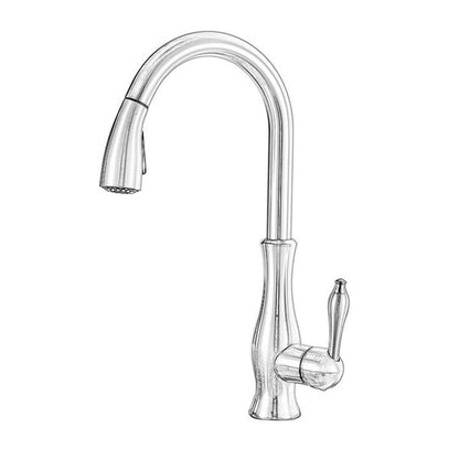 Venice Pull Out Deck Mount Single Handle Long Neck Kitchen Sink Faucet Hot & Cold Mixer Tap