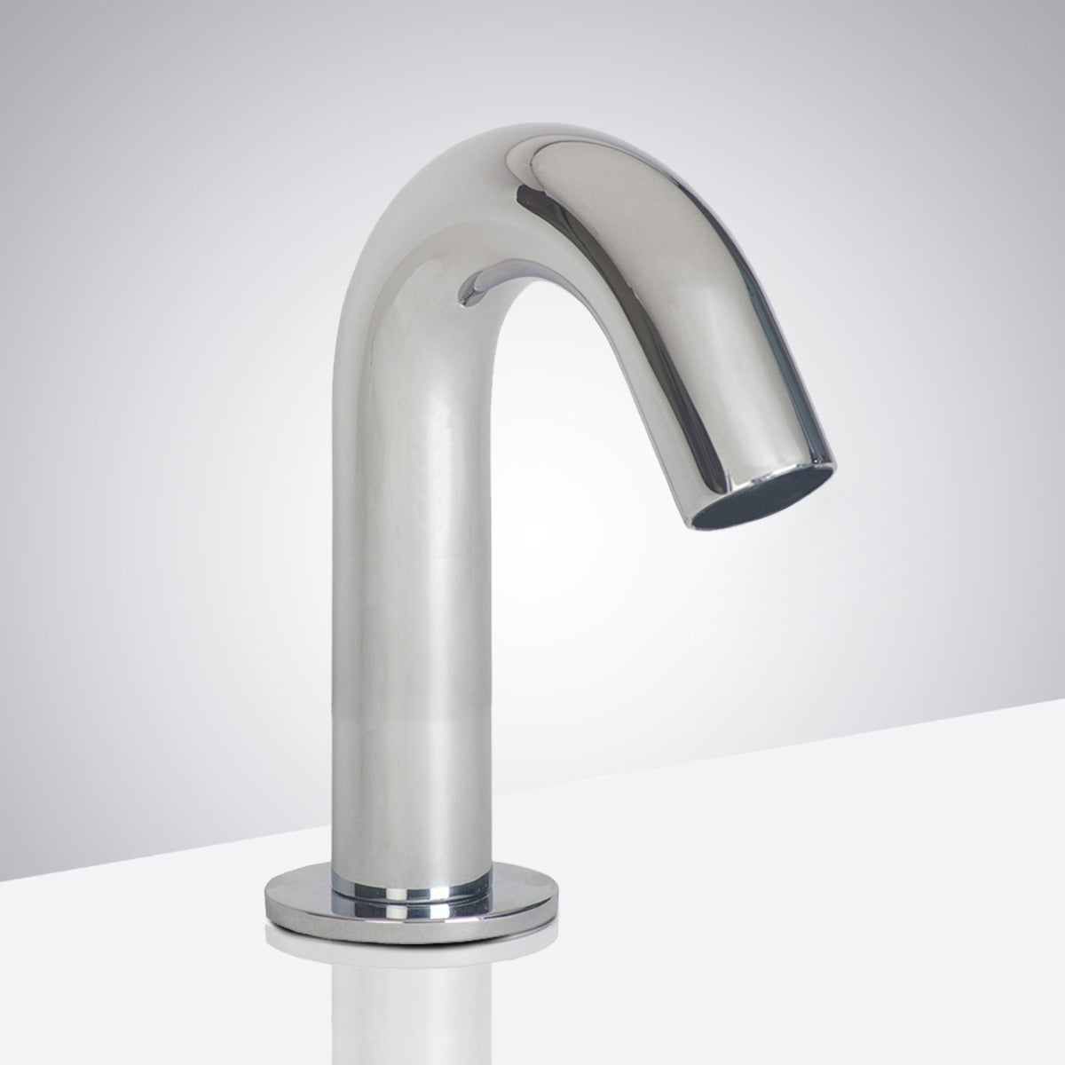 Juno Polished Chrome Short Goose Neck Commercial Sensor Faucet