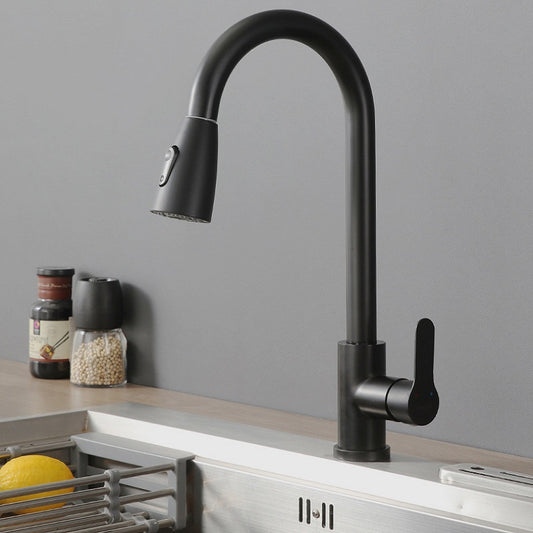 commercial kitchen faucet with pull-down sprayer