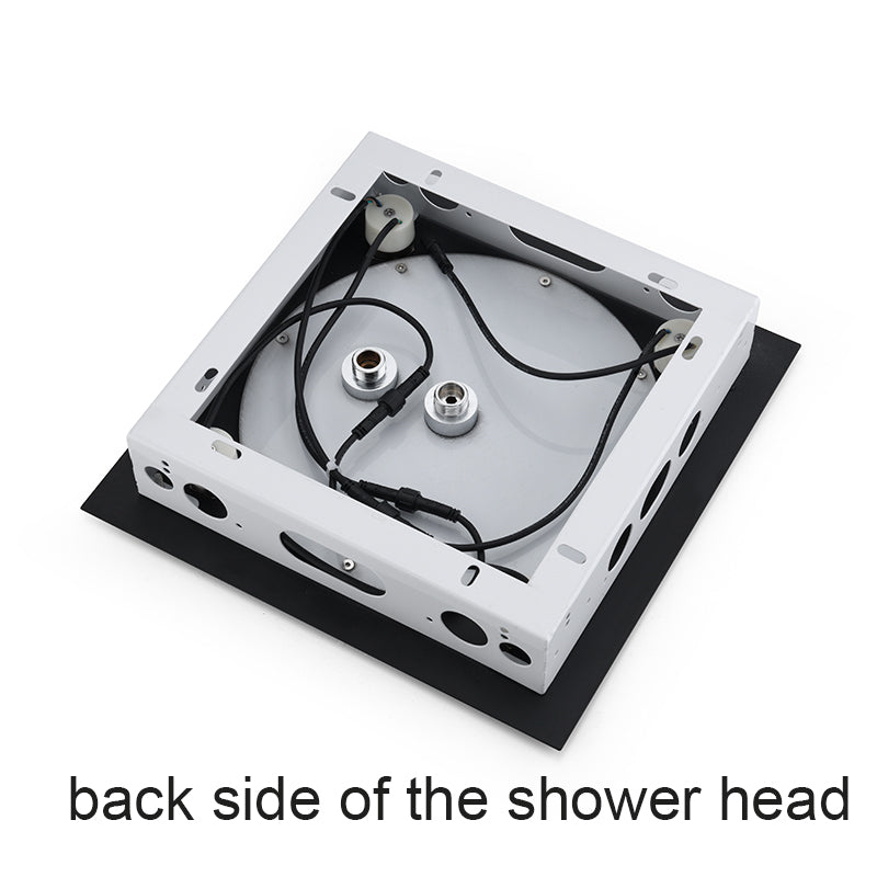 Juno New Matte Black Shower Head Ceiling Mount With LED Lights