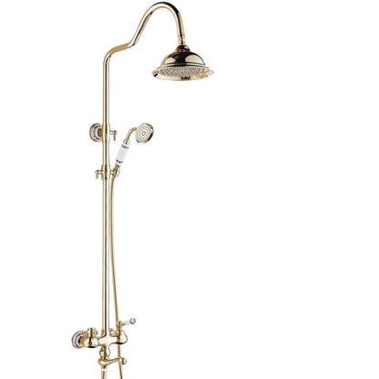 Contemporary Gold Bathroom Faucet Shower with Hand-Held Shower
