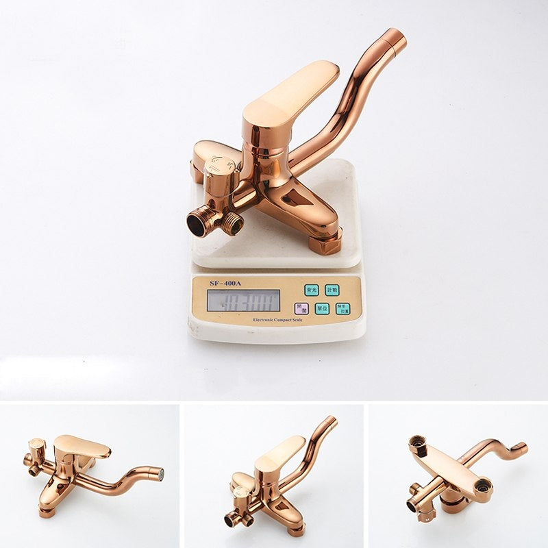 Contemporary Rose Gold Single Handle Bathroom Shower with Hand Held Shower