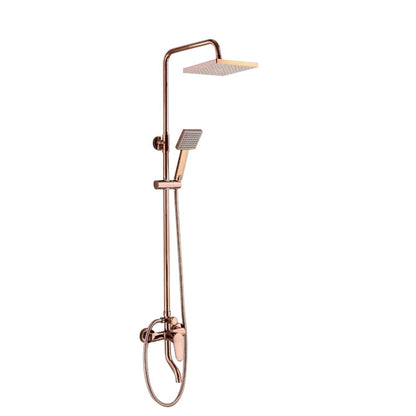 Juno Contemporary Rose Gold Square 8 Inch Rain Shower Faucet Mixer Shower Head