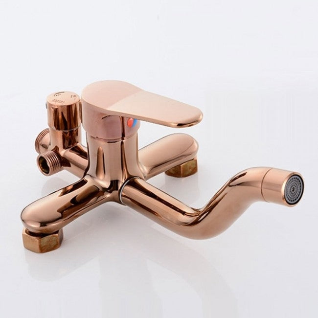 Juno Contemporary Rose Gold Square 8 Inch Rain Shower Faucet Mixer Shower Head