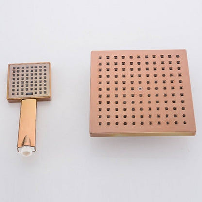 Juno Contemporary Rose Gold Square 8 Inch Rain Shower Faucet Mixer Shower Head