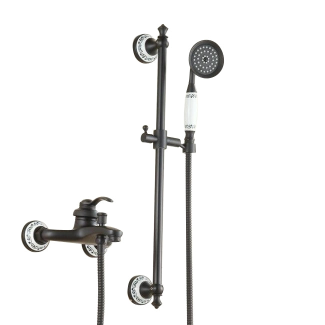 Contemporary Style Gold Single Handle Bathtub Faucet with Hand-Held Shower