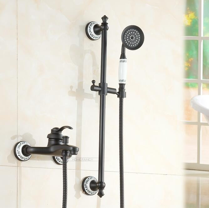 Contemporary Style Gold Single Handle Bathtub Faucet with Hand-Held Shower