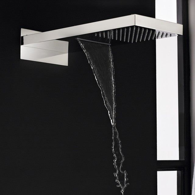 Waterfall Rainfall Wall Mount Chrome Polished Brass Shower Head