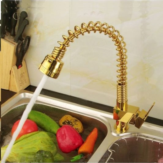 Copper Rotary Vegetable Basin Kitchen Sink Faucet