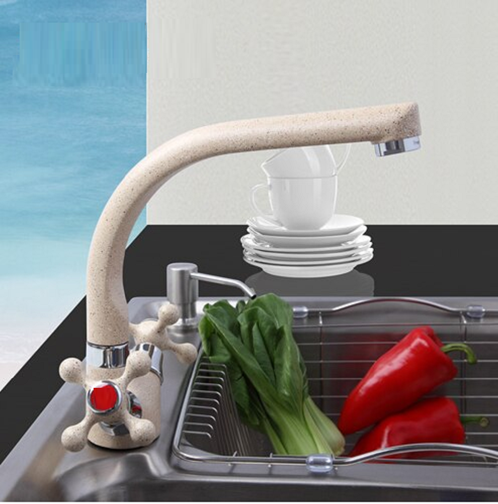 Juno Multicolor Spray Paint Dual Handle Kitchen Sink Faucet