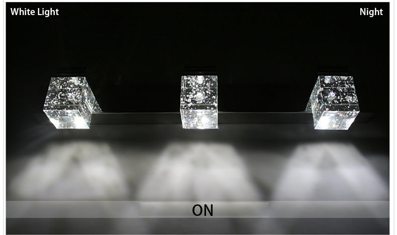 Juno Modern Crystal Cubes Wall LED Vanity Light Bulbs