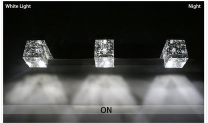 Juno Modern Crystal Cubes Wall LED Vanity Light Bulbs