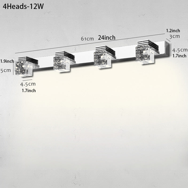 Juno Modern Crystal Cubes Wall LED Vanity Light Bulbs