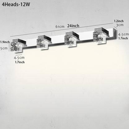 Juno Modern Crystal Cubes Wall LED Vanity Light Bulbs