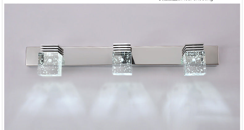 Juno Modern Crystal Cubes Wall LED Vanity Light Bulbs
