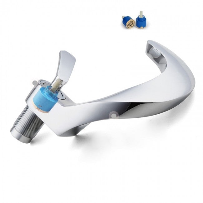 Curved Modern Bathroom Sink Mixer Faucet