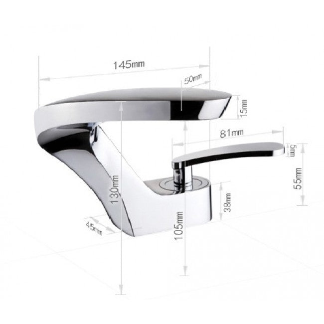 Curved Modern Bathroom Sink Mixer Faucet