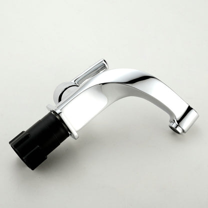Curved White Chrome Single Handle Bathroom Faucet