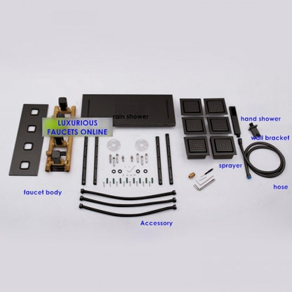 Dark Oil Rubbed Bronze Rain Shower Head with Handheld Shower